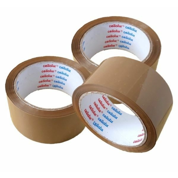 48mm x 66m Top Quality 2" wide 36 x Low Noise CELLOFIX Brown Tape Rolls 