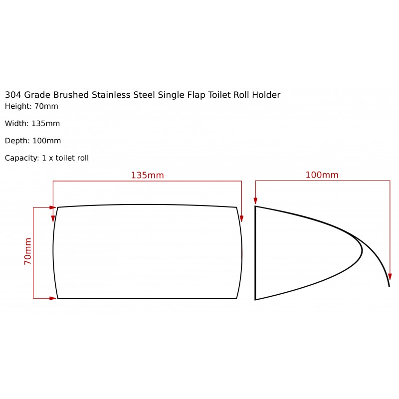 Brushed Stainless Steel Single Flap Toilet Roll Holder 2 Brushed Stainless Steel Single Flap Toilet Roll Holder - Image 2