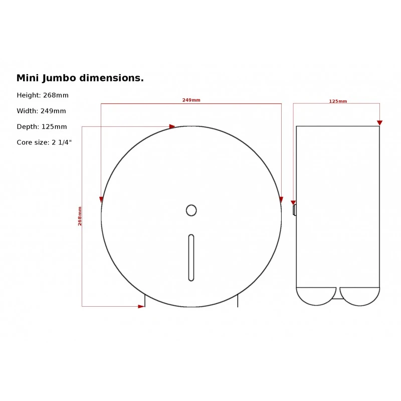 Black Mini Jumbo Toilet Roll Holder 2 Black Mini Jumbo Toilet Roll Holder - Image 2