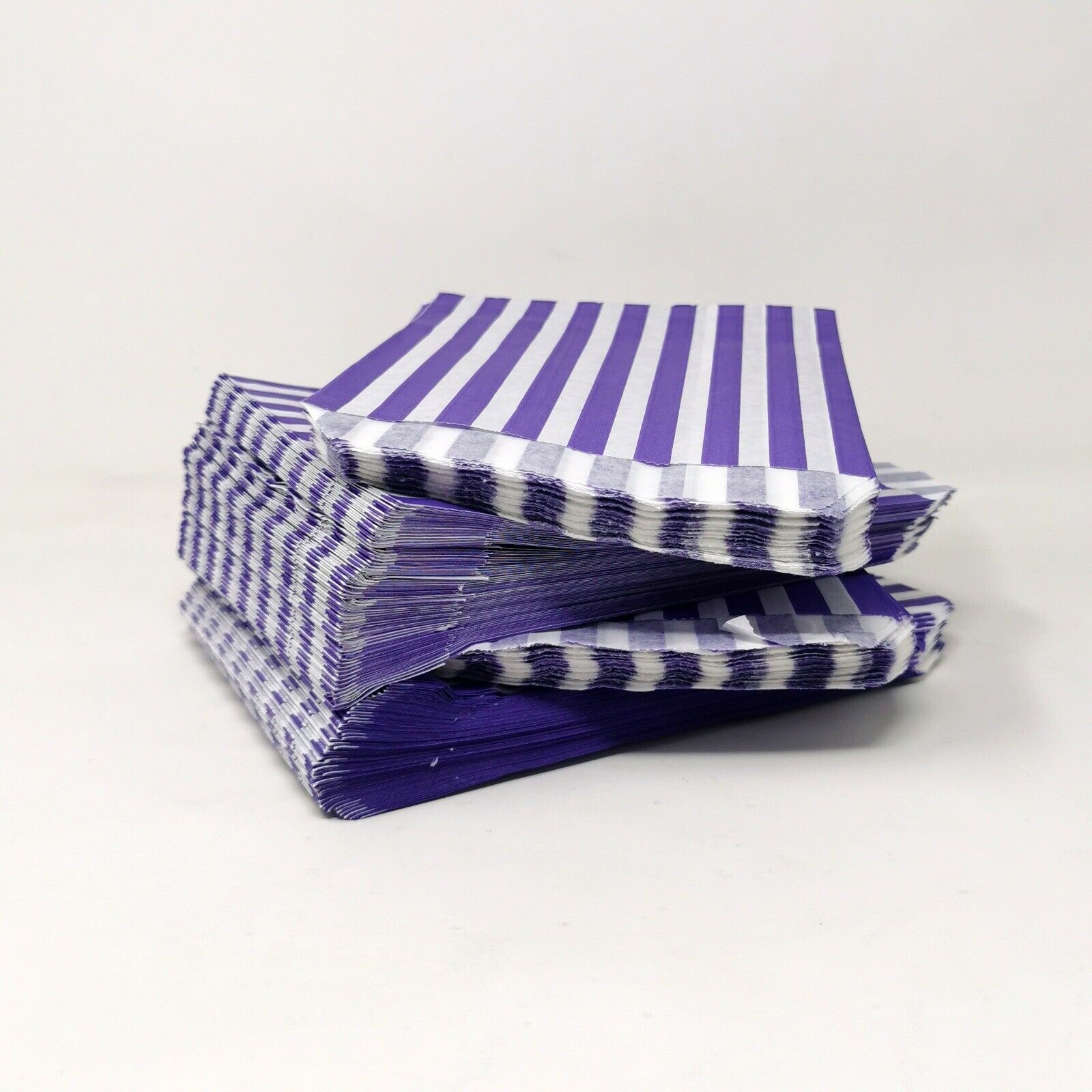 Purple Candy Stripe Paper Sweet Bag 5x7