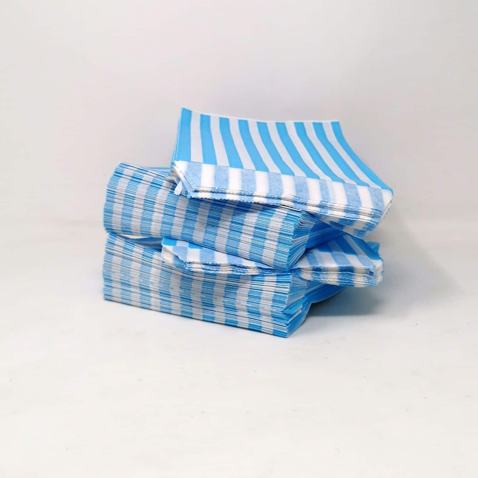 Aqua Candy Stripe Paper Sweet Bag 5x7