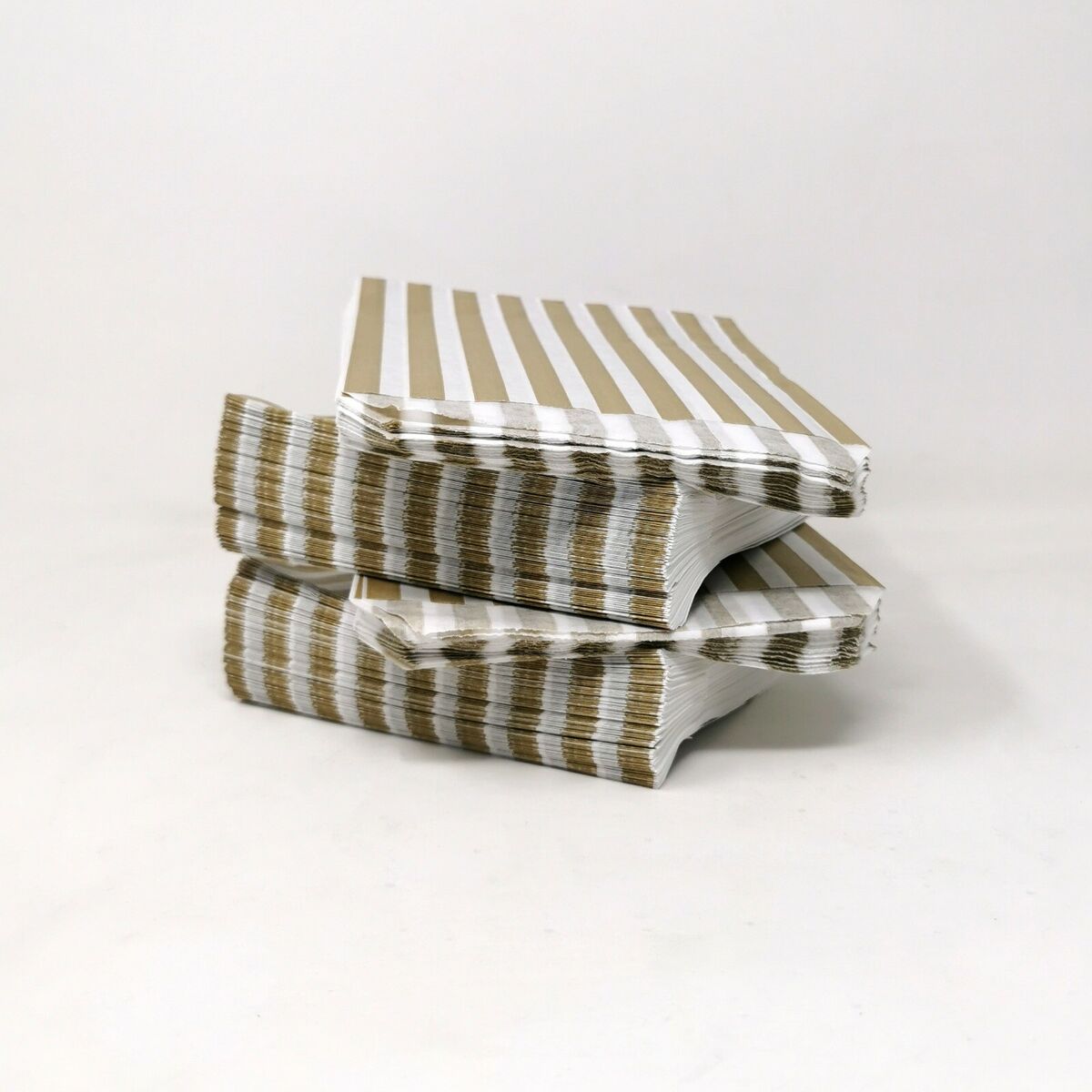Gold Candy Stripe Paper Sweet Bag 5x7