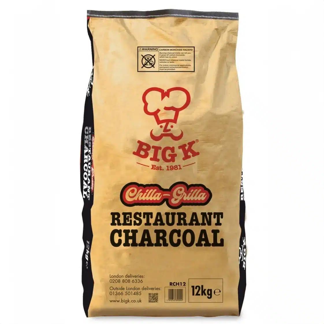 Big K Chilla-Grilla Restaurant Grade Charcoal - 12kg 1 Big K Chilla-Grilla Restaurant Grade Charcoal