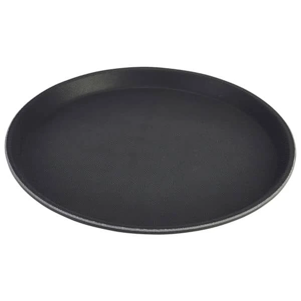 Tray Gengrip Fibreglass Round 11" Black 1 black round tray