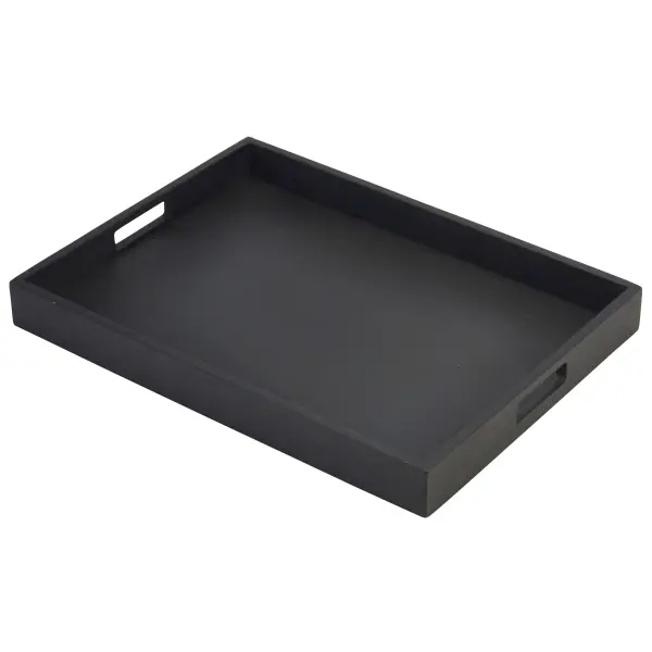 Solid Black Butlers Tray 44 x 32 x 4.5cm 1 butlers tray