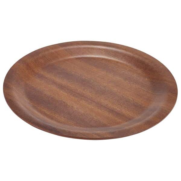 Non-Slip Darkwood Round Tray 27cm Dia