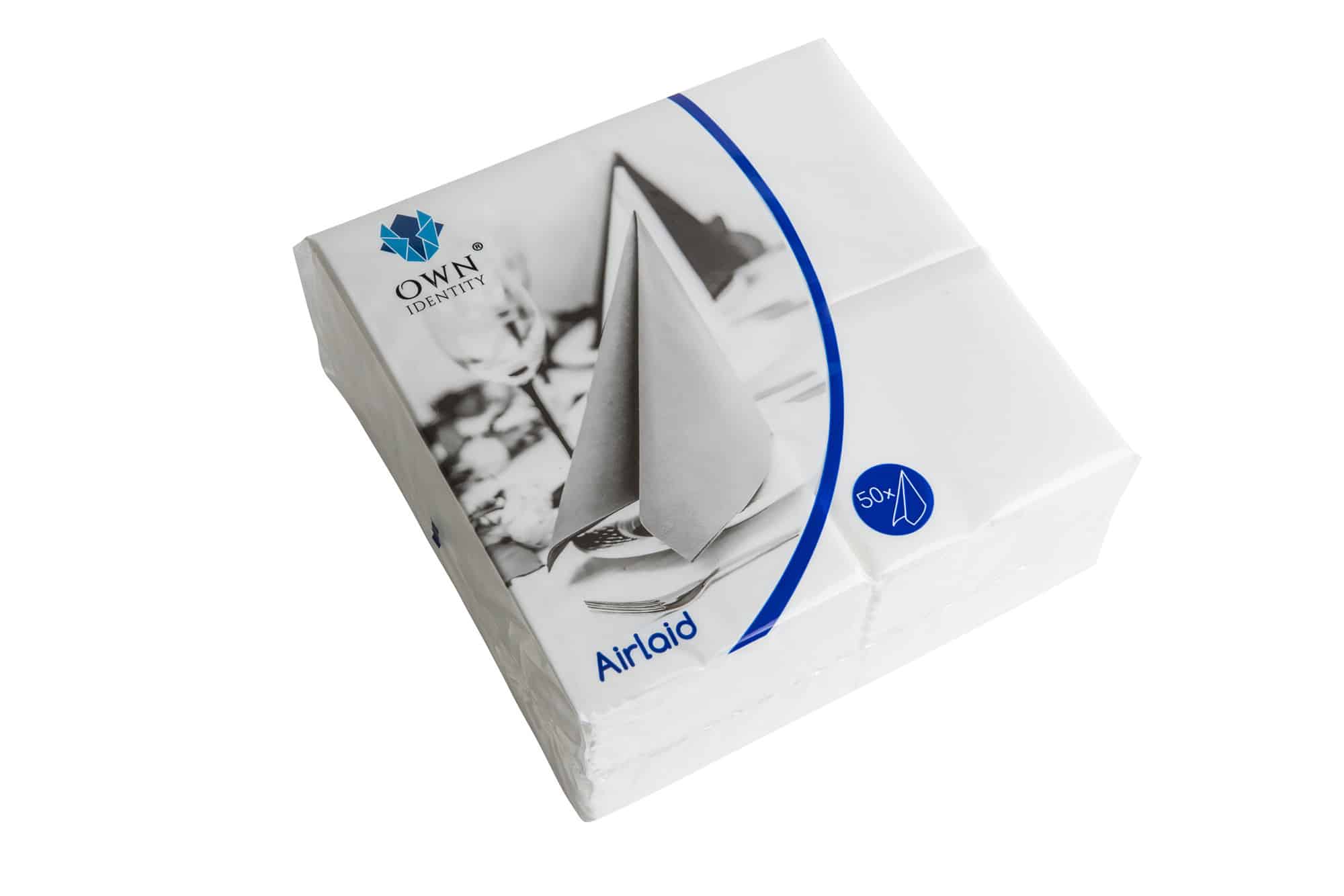 Tablin Airlaid Luxury White Napkins - Quality Linen Feel - 40cm / 8 Fold