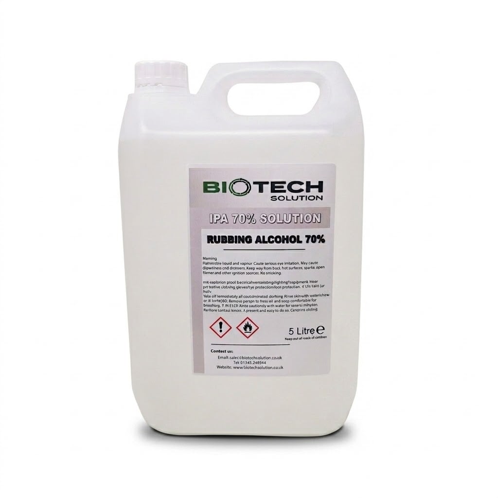 70% Isopropyl Alcohol (IPA) - Rubbing Alcohol, 5 Liter Bottle