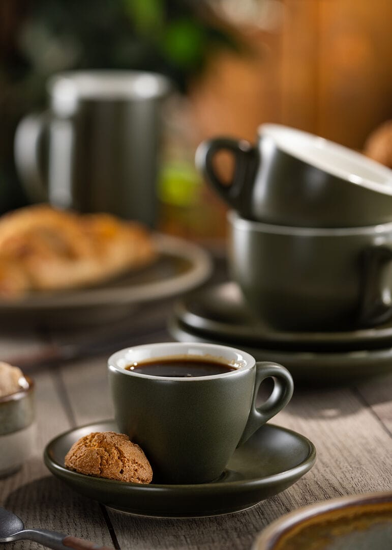 Barista Latte Matt Olive Cup 10oz (28cl) - Box of 6 2 Barista Latte Matt Olive Cup 10oz (28cl) - Box of 6 - Image 2