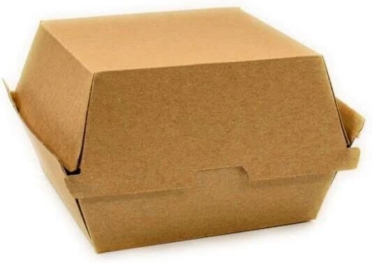 Kraft Clamshell Burger Boxes With Hinged Lid 2 Kraft Clamshell Burger Boxes With Hinged Lid - Image 2