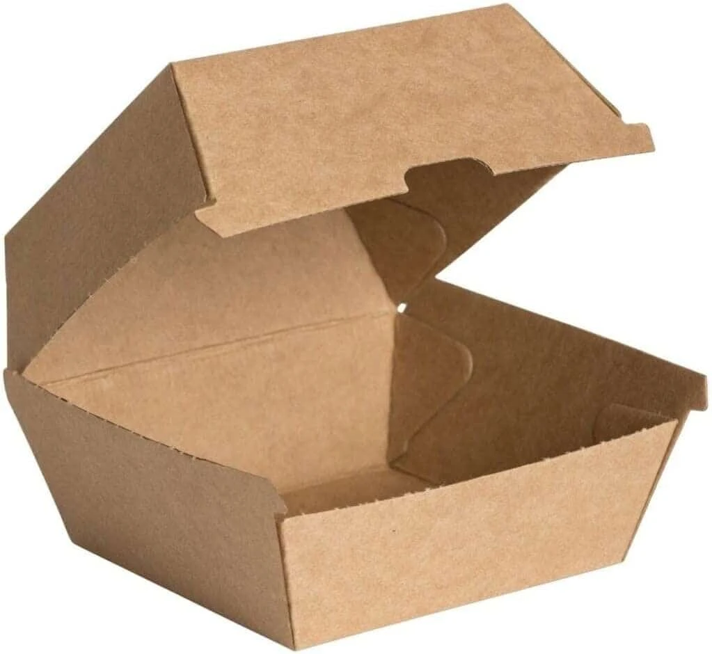 Kraft Clamshell Burger Boxes With Hinged Lid 3 Kraft Clamshell Burger Boxes With Hinged Lid - Image 3