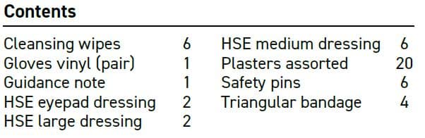HSE Workplace First Aid Kit 1-10 Person 2 HSE Workplace First Aid Kit 1-10 Person - Image 2