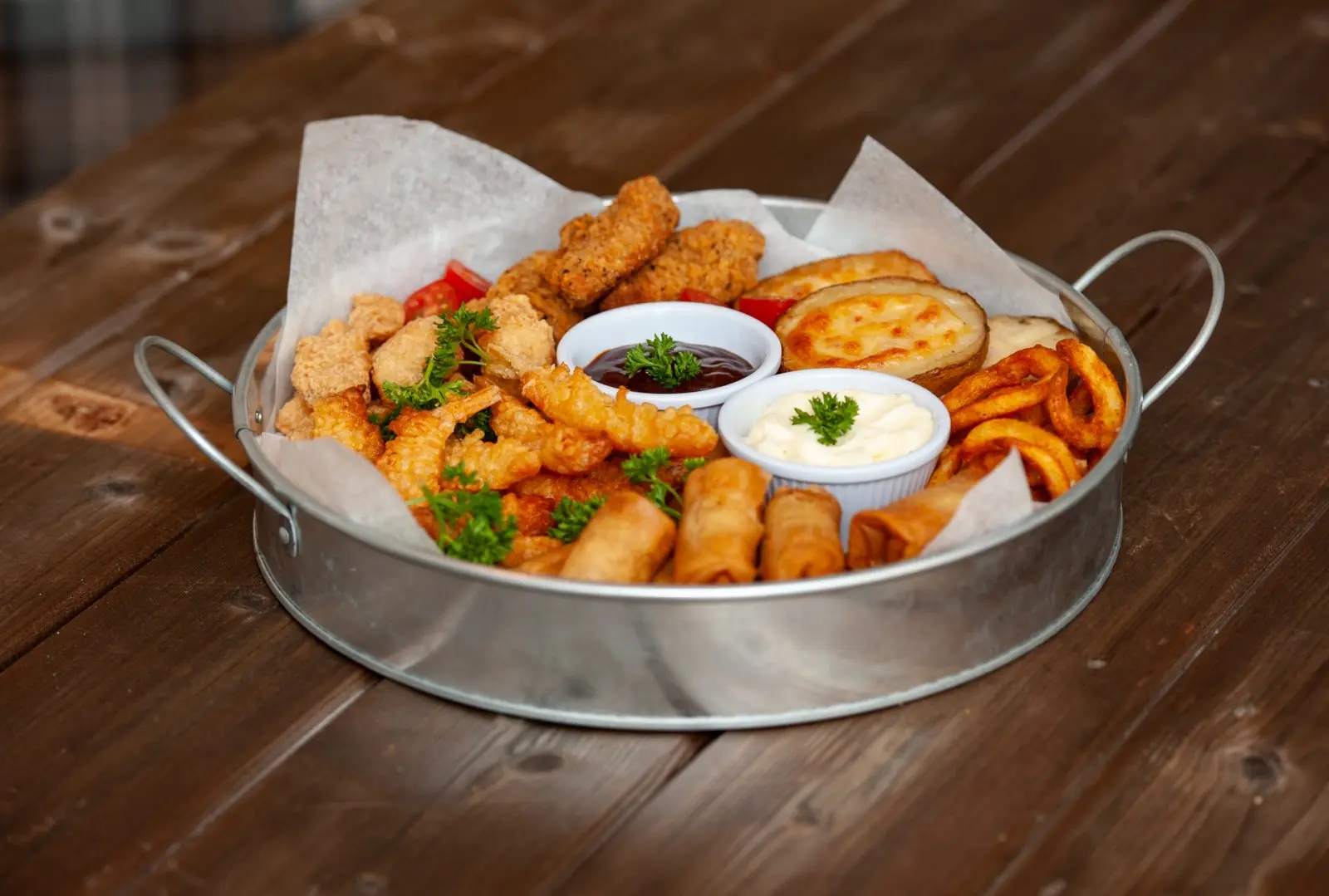 12″ Round Serving Platter Galvanised Tin 3 12″ Round Serving Platter Galvanised Tin - Image 3