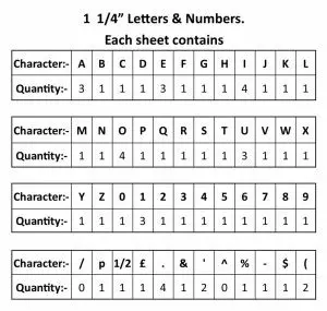 1 ¼” Letter Set – PK6 Yellow 2 1 ¼” Letter Set – PK6 Yellow - Image 2