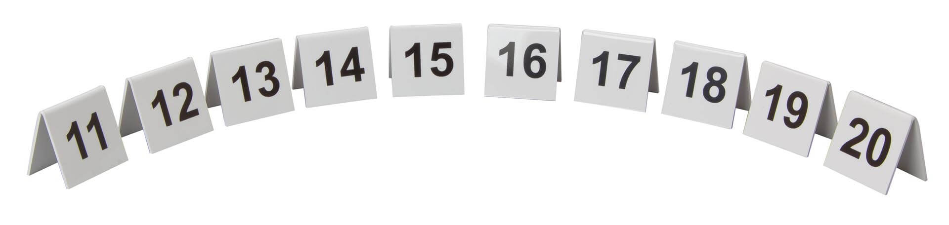 Plastic Table Numbers 11-20 Set