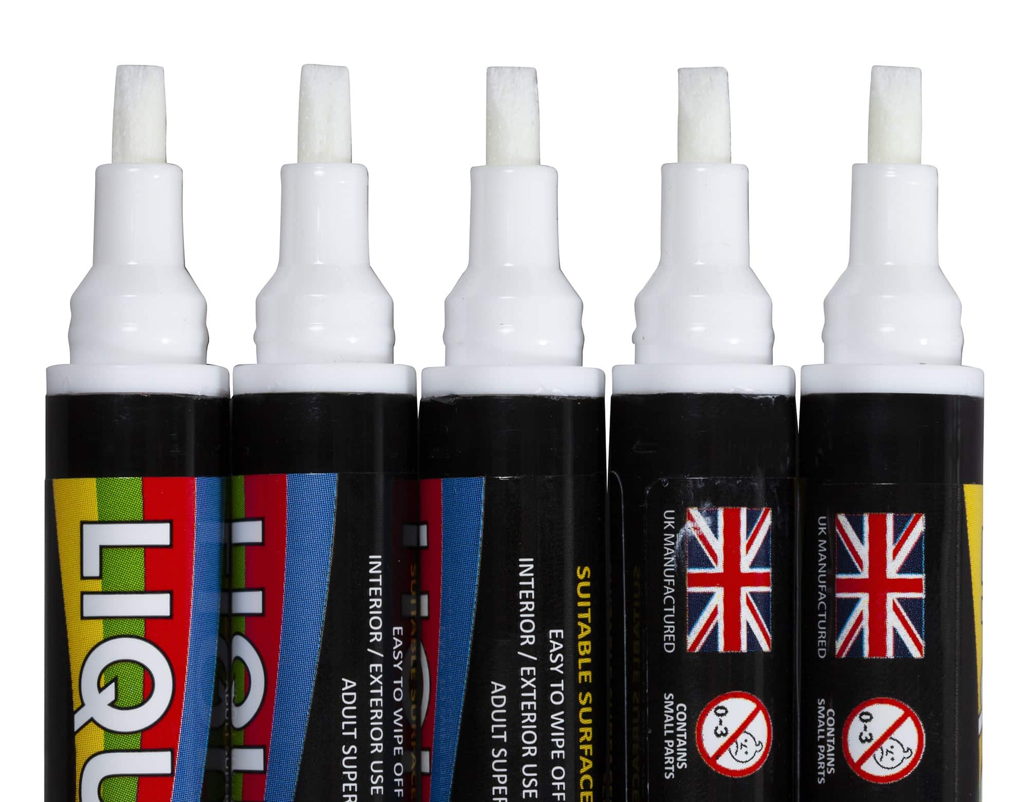 5mm Chisel Tip Chalk Pen White PK 5 2 5mm Chisel Tip Chalk Pen White PK 5 - Image 2