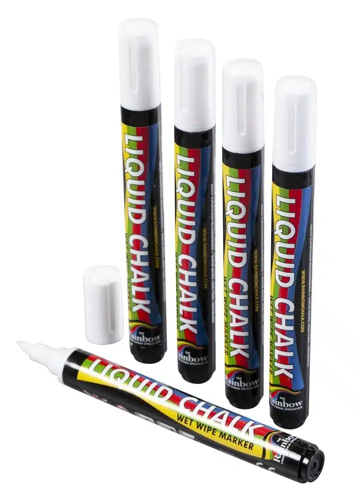 5mm Chisel Tip Chalk Pen White PK 5