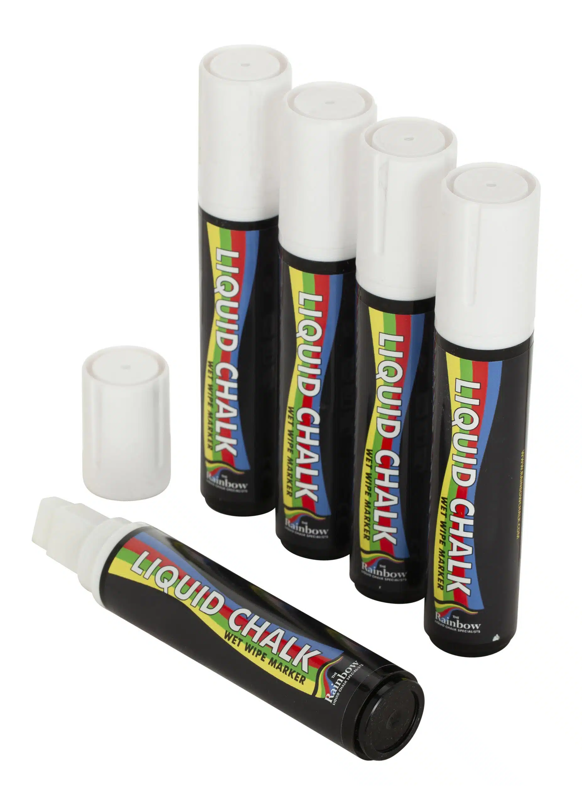 15mm Chisel Tip Chalk Pen White PK 5