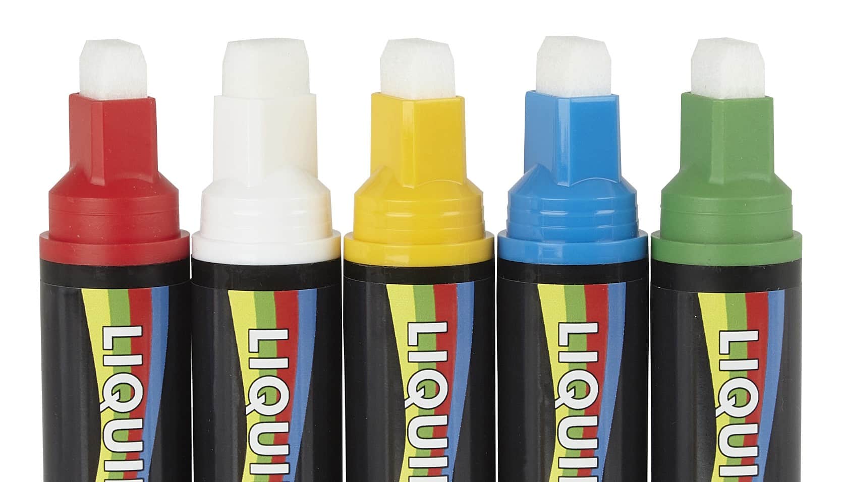 15mm Chisel Tip Chalk Pen Mixed Colors PK 5