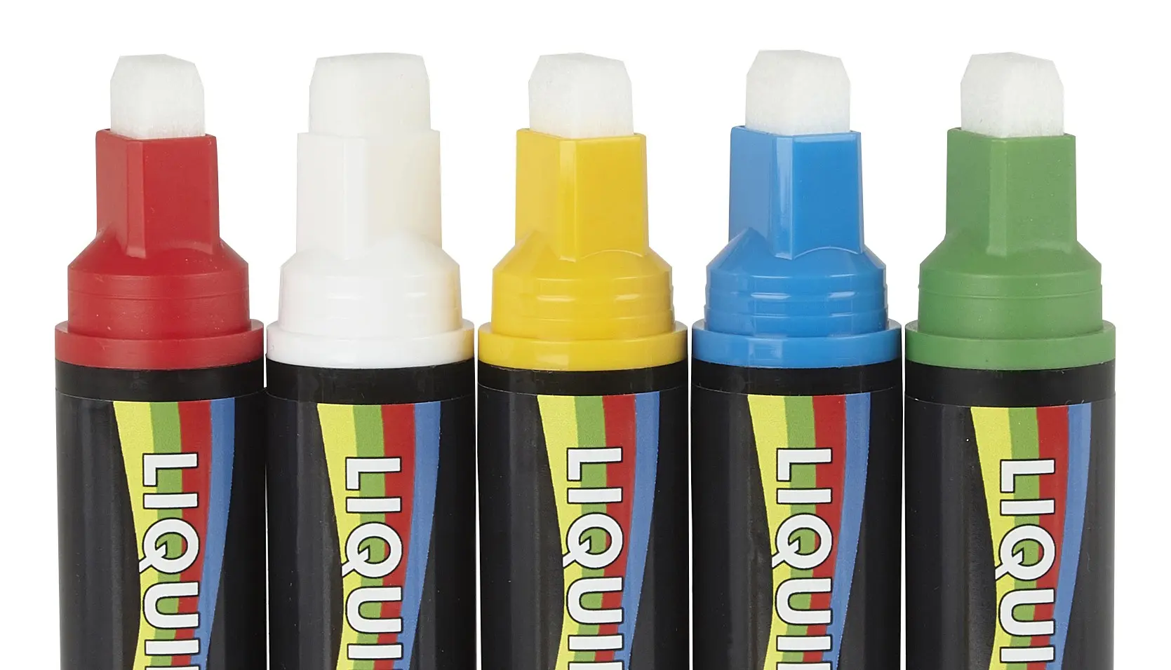 15mm Chisel Tip Chalk Pen Mixed Colors PK 5 1 15mm Chisel Tip Chalk Pen Mixed Colors PK 5