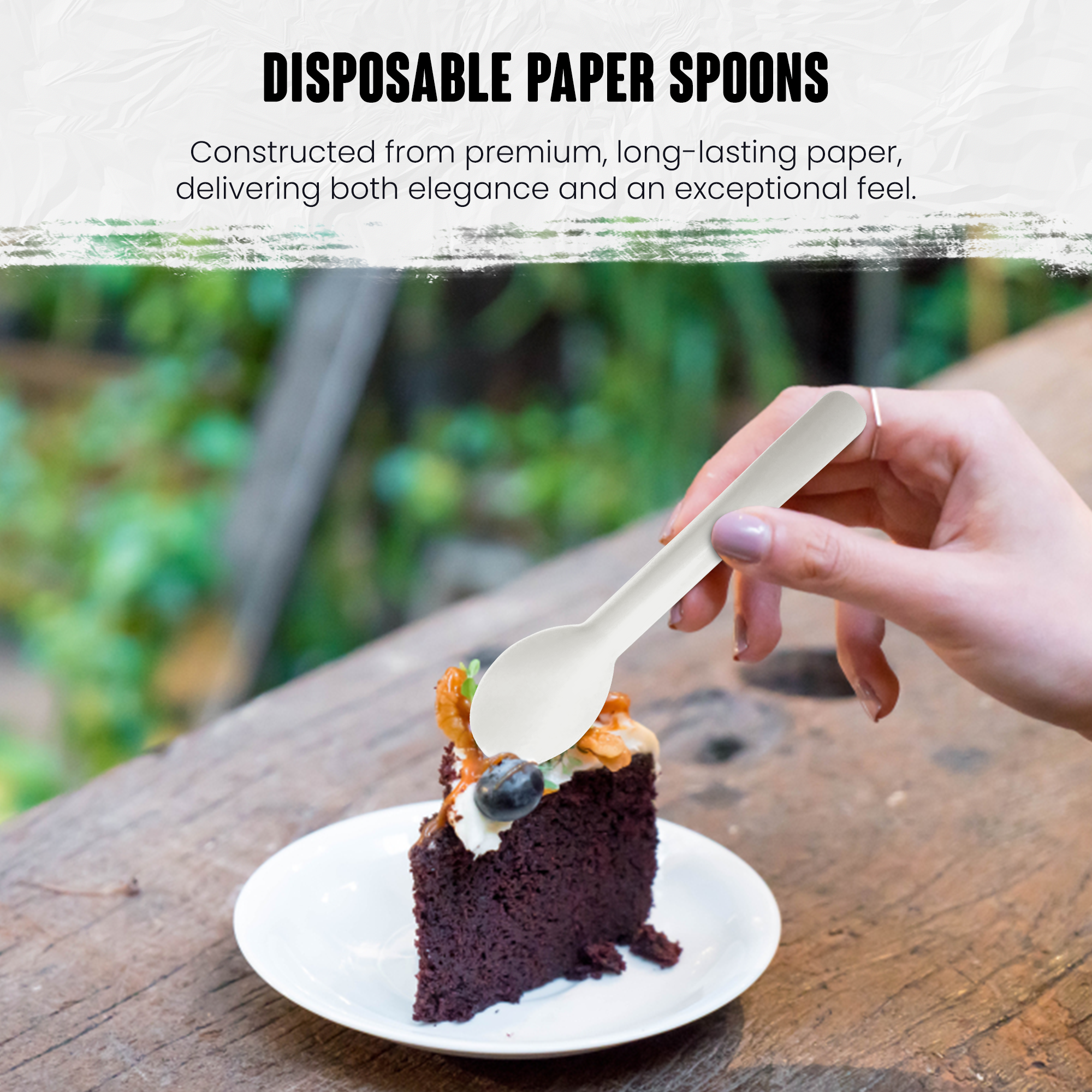 White Paper Spoons - 158mm Durable Disposable Cutlery 2 White Paper Spoons - 158mm Durable Disposable Cutlery - Image 2