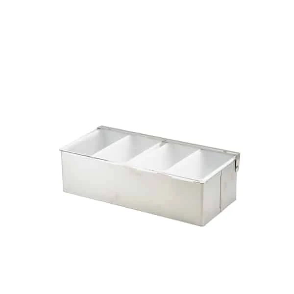 GenWare 4 Part Stainless Steel Condiment Holder - Pack of 1 1 GenWare 4 Part Stainless Steel Condiment Holder - Pack of 1