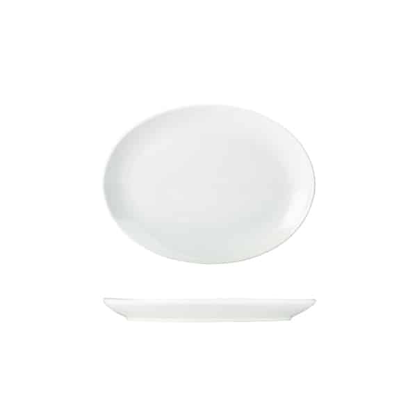 Genware Porcelain Oval Plate 21cm/ 8.25" - Pack of 6