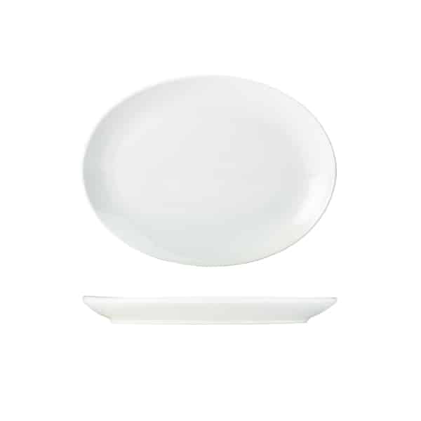 Genware Porcelain Oval Plate 28cm/ 11" - Pack of 6