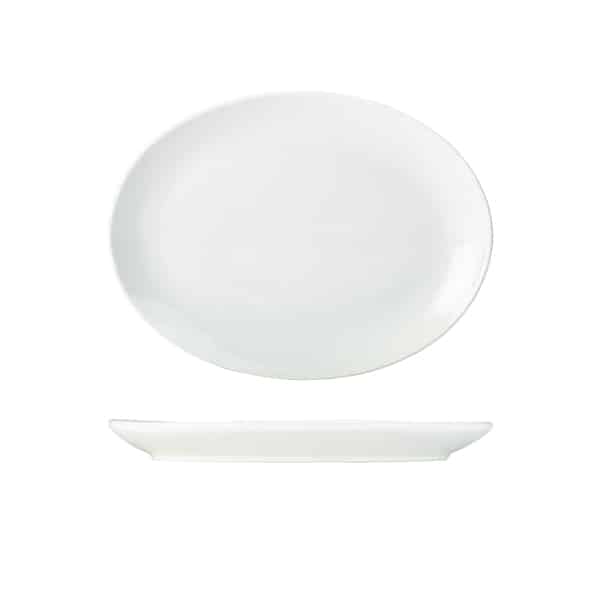 Genware Porcelain Oval Plate 31cm/ 12.25" - Pack of 6