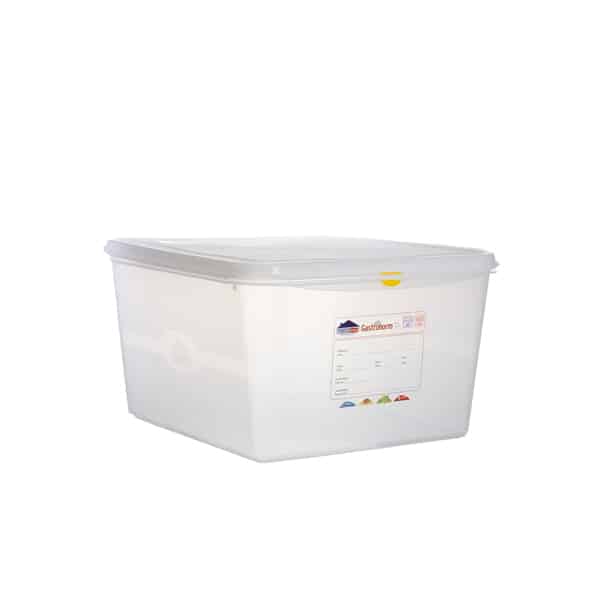 GN Storage Container 2/3 200mm Deep 19L - Pack of 6