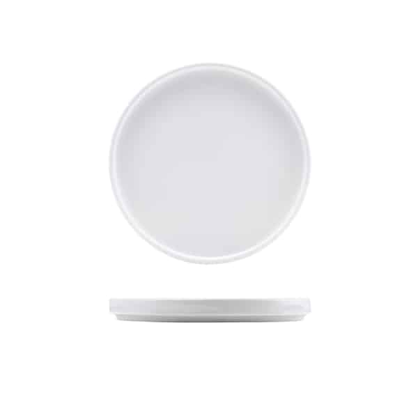 Genware Porcelain Low Presentation Plate 20cm/ 8" - Pack of 6
