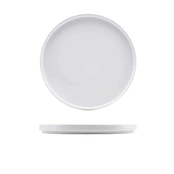 Genware Porcelain Low Presentation Plate 25cm/ 9.75" - Pack of 6