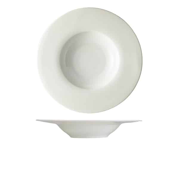 Genware Porcelain Wide Rim Pasta Plate 30cm/ 12" - Pack of 6