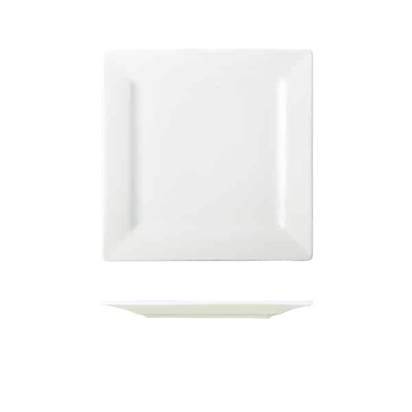 Genware Porcelain Square Plate 21cm/ 8.25" - Pack of 6