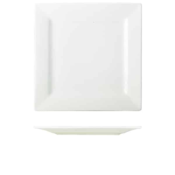 Genware Porcelain Square Plate 30cm/ 12" - Pack of 6