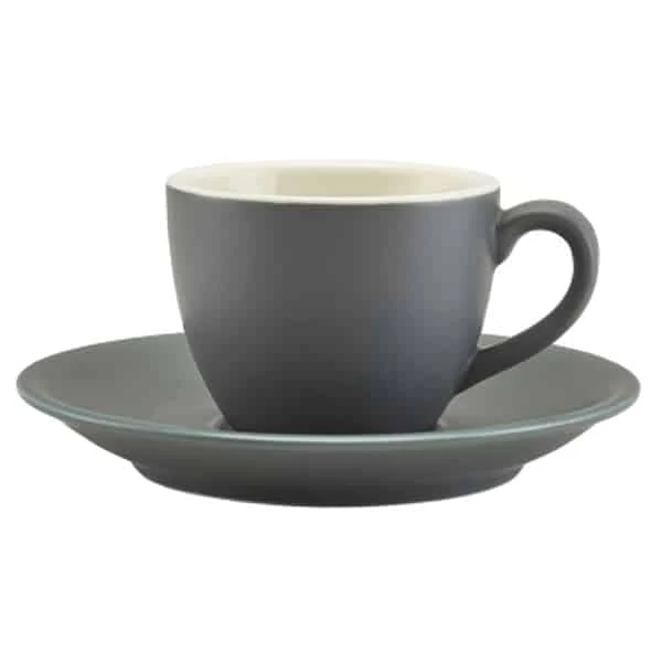 Genware Porcelain Matt Grey Saucer 12cm/ 4.75" - Pack of 6 3 Genware Porcelain Matt Grey Saucer 12cm/ 4.75" - Pack of 6 - Image 3