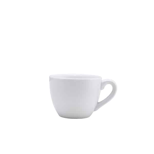 Genware Porcelain Bowl Shaped Cup 9cl/ 3oz - Pack of 6 1 Genware Porcelain Bowl Shaped Cup 9cl/ 3oz - Pack of 6