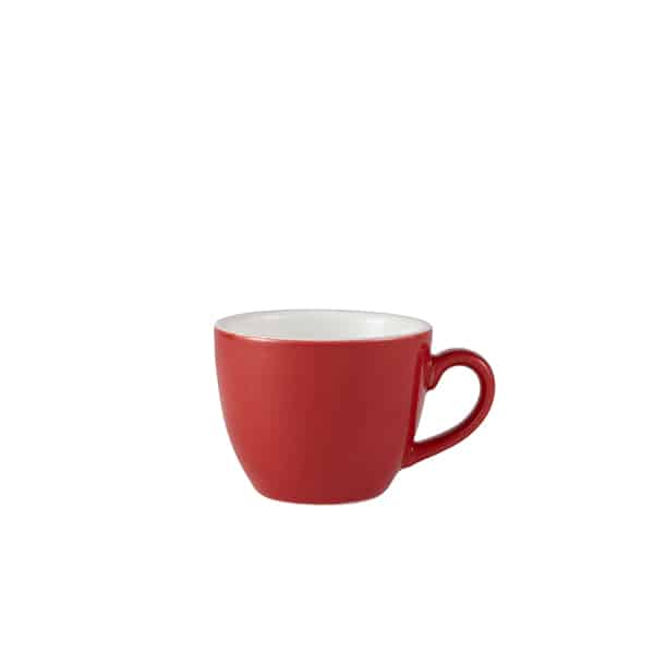 Genware Porcelain Red Bowl Shaped Cup 9cl/ 3oz - Pack of 6