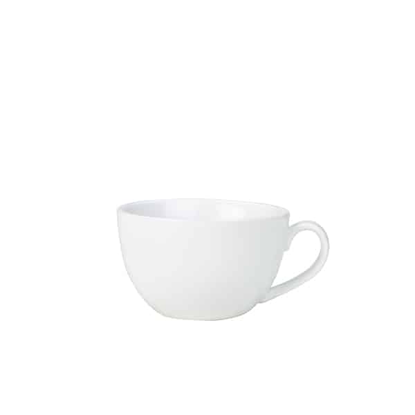 Genware Porcelain Bowl Shaped Cup 25cl/ 8.75oz - Pack of 6 1 Genware Porcelain Bowl Shaped Cup 25cl/ 8.75oz - Pack of 6