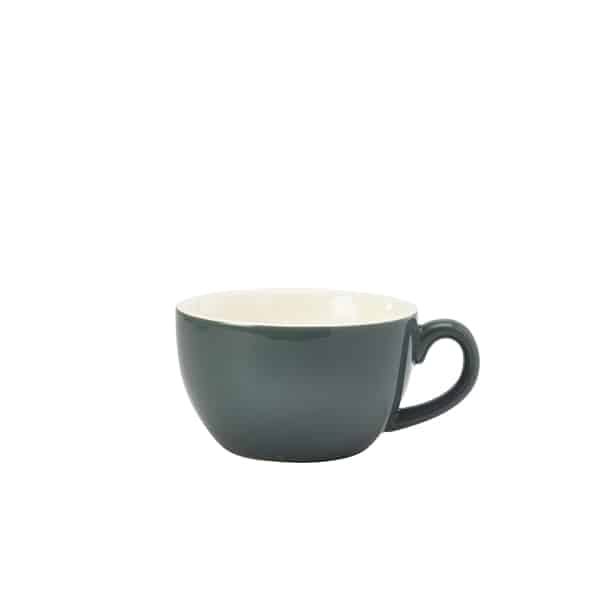 Genware Porcelain Grey Bowl Shaped Cup 25cl/ 8.75oz - Pack of 6