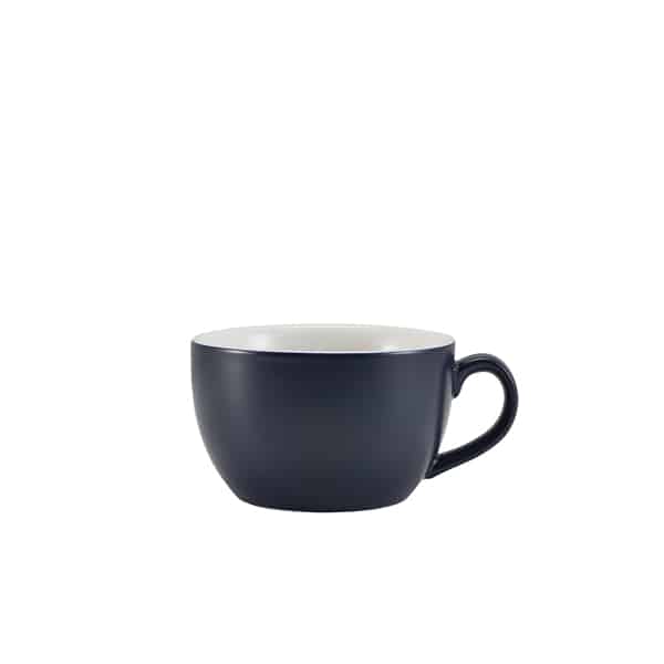GenWare Porcelain Matt Blue Bowl Shaped Cup 25cl/ 8.75oz - Pack of 6