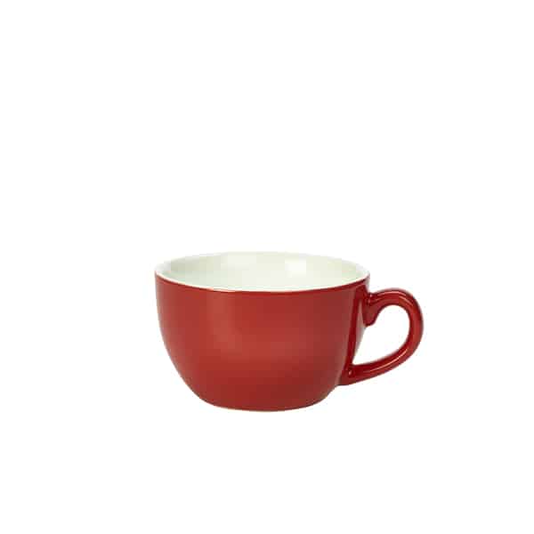 Genware Porcelain Red Bowl Shaped Cup 25cl/ 8.75oz - Pack of 6