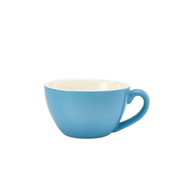 Genware Porcelain Blue Bowl Shaped Cup 34cl/ 12oz - Pack of 6