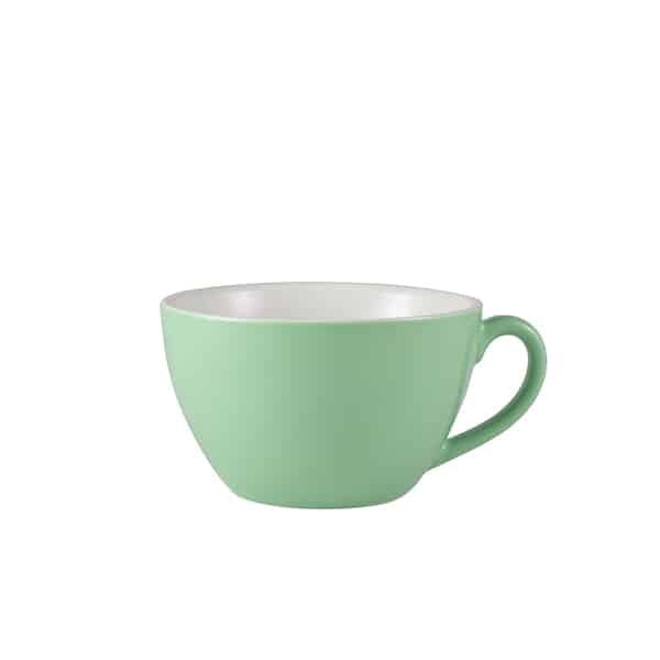 Genware Porcelain Green Bowl Shaped Cup 34cl/ 12oz - Pack of 6