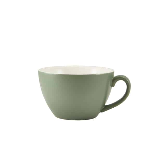 GenWare Porcelain Matt Sage Bowl Shaped Cup 34cl/ 12oz - Pack of 6