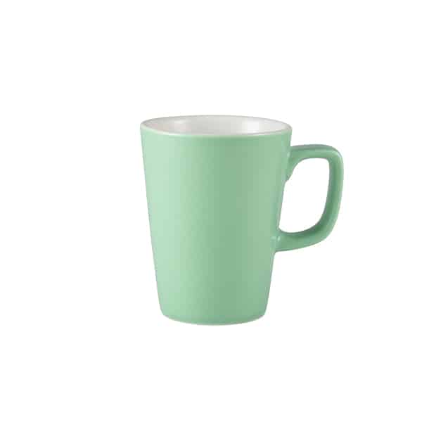 Genware Porcelain Green Latte Mug 34cl/ 12oz - Pack of 6