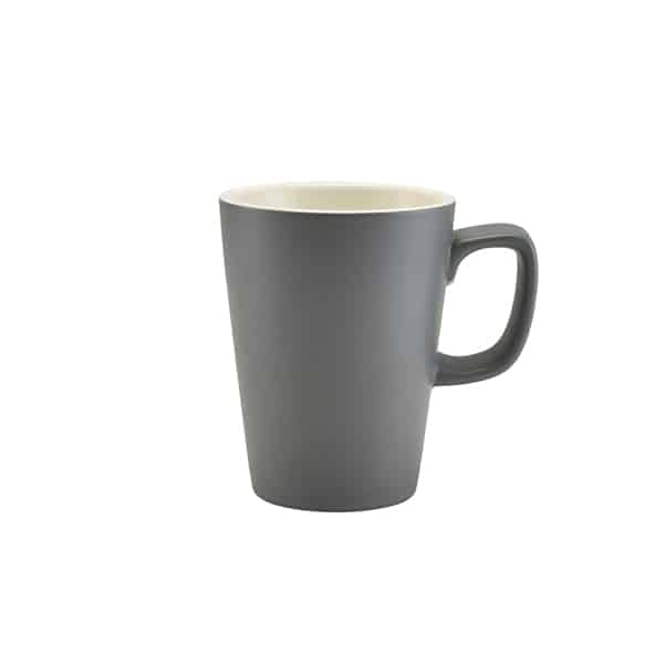 Genware Porcelain Matt Grey Latte Mug 34cl/ 12oz - Pack of 6