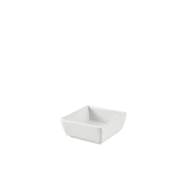 Genware Porcelain Square Dish 8.5 x 3.5cm/ 3.25 x 1.4" - Pack of 6