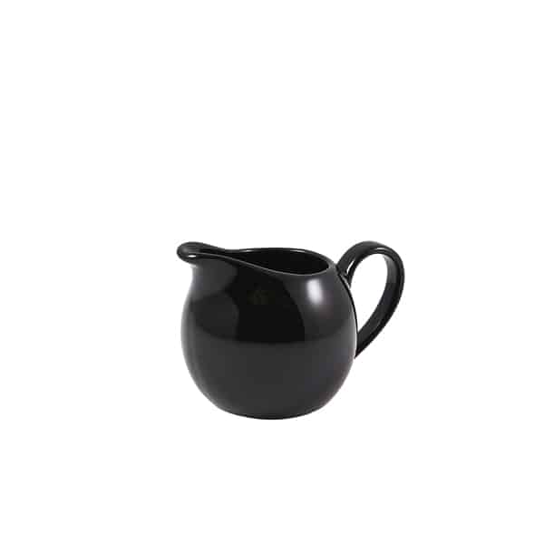 Genware Porcelain Black Jug 14cl/ 5oz - Pack of 6