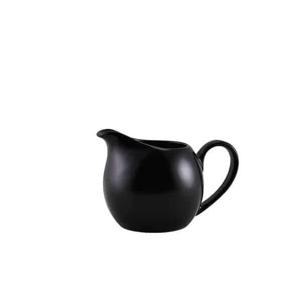 Genware Porcelain Matt Black Jug 14cl/ 5oz - Pack of 6